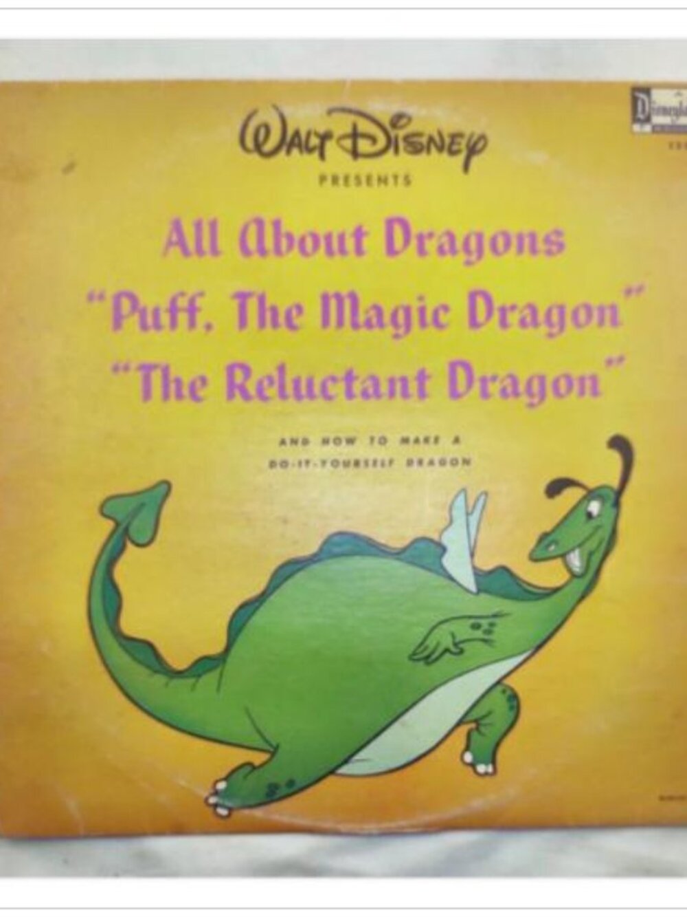 Walt Disney All About Dragons Puff The Magic Dragon Vintage Vinyl LP Album 1301